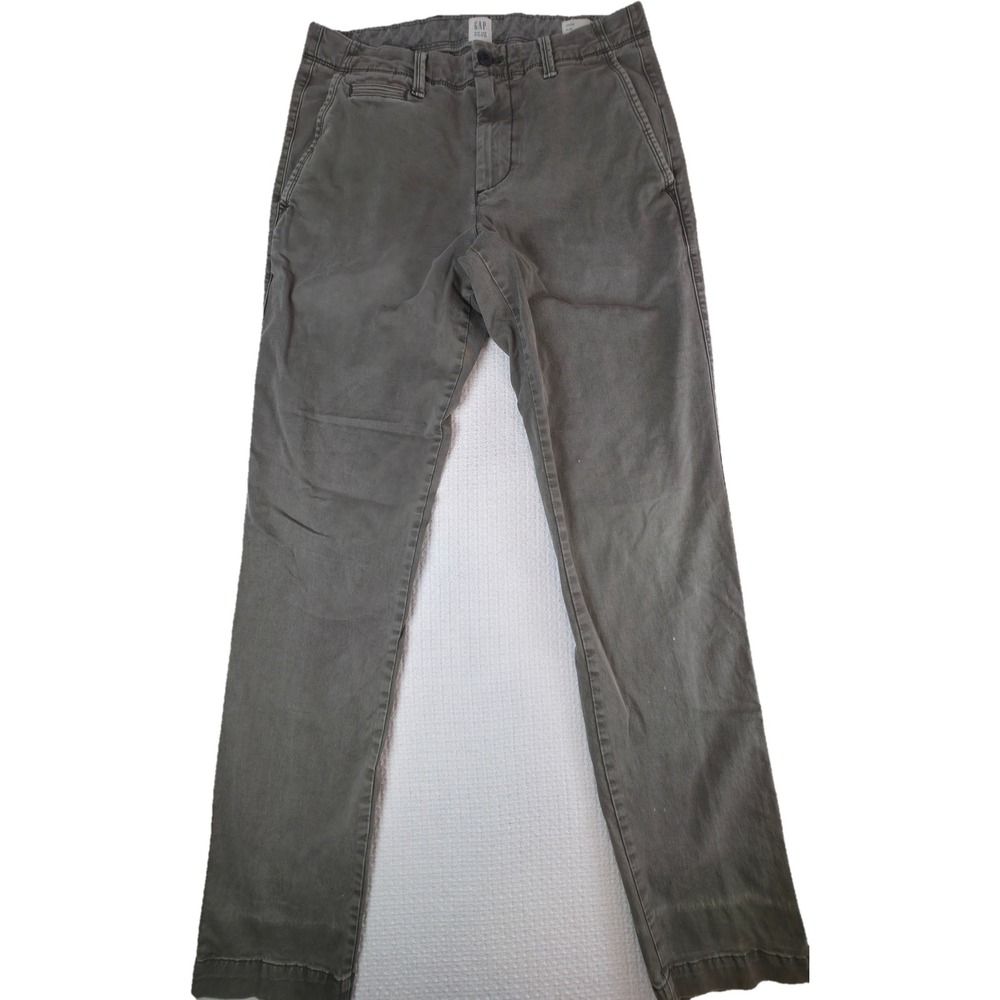 Gap Chino Pants Mens 31x34 Gray Slim Fit Casual Trousers